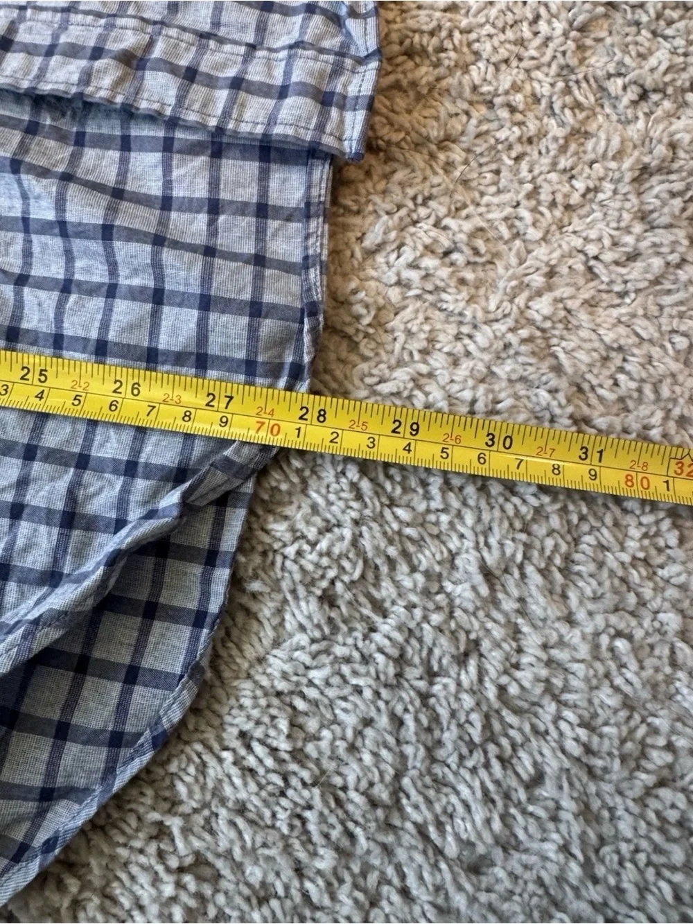 J. Crew Men's Gray and Navy Plaid Button-Down Shirt